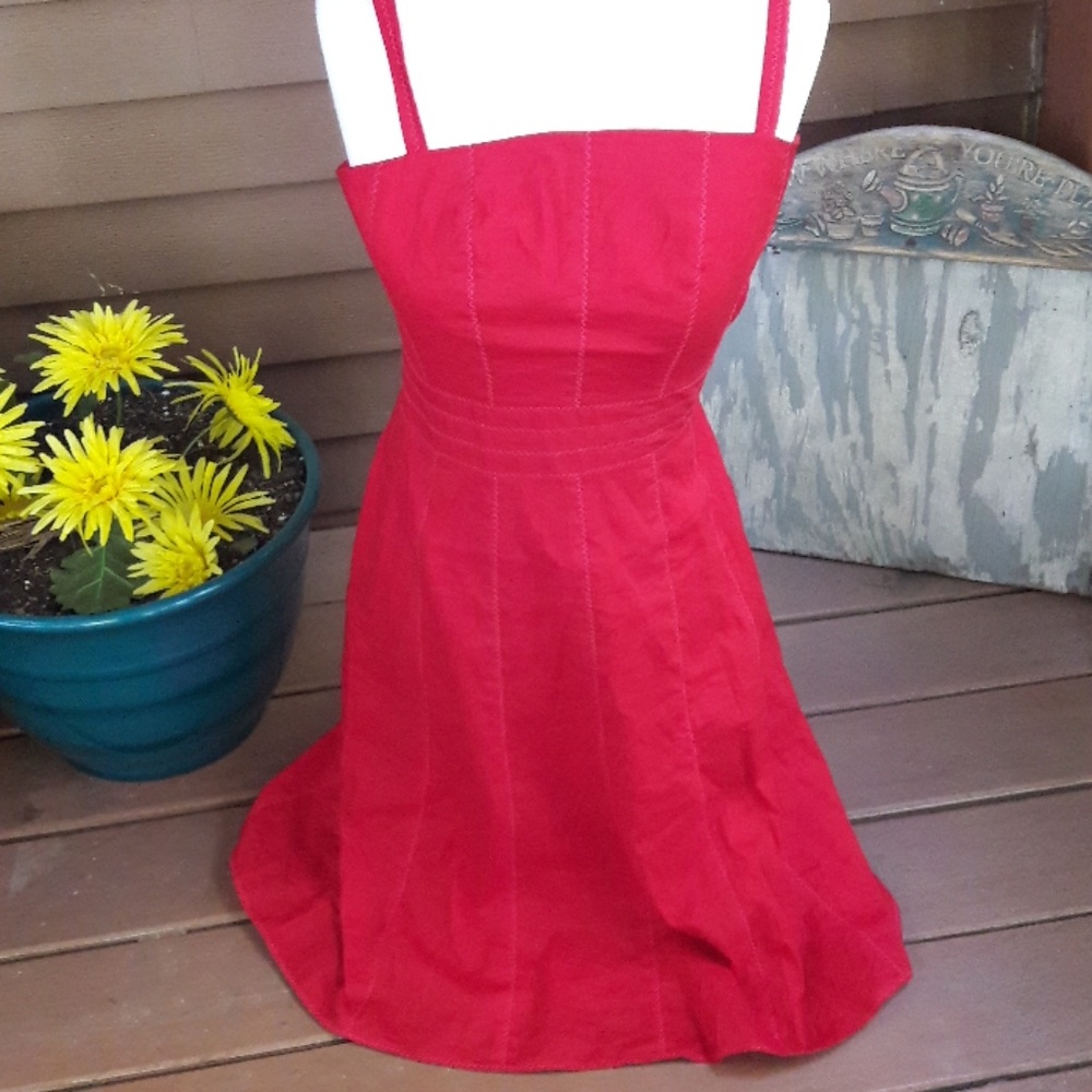 Ann Taylor straps red dress size 4